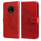 7-petal Flowers Embossing Pattern Horizontal Flip PU Leather Case with Holder & Card Slots & Wallet & Photo Frame For Infinix Note 7 / X690(Red) - 1