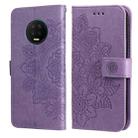 7-petal Flowers Embossing Pattern Horizontal Flip PU Leather Case with Holder & Card Slots & Wallet & Photo Frame For Infinix Note 7 / X690(Light Purple) - 1