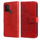 7-petal Flowers Embossing Pattern Horizontal Flip PU Leather Case with Holder & Card Slots & Wallet & Photo Frame For Motorola Moto G30 / G10 / G10 Power / G20(Red) - 1