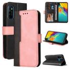 Business Stitching-Color Horizontal Flip PU Leather Case with Holder & Card Slots & Photo Frame For Infinix Hot 9 / Note 7 Lite / X655C / Tecno Camon 15(Pink) - 1