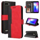 Business Stitching-Color Horizontal Flip PU Leather Case with Holder & Card Slots & Photo Frame For Tecno Pop 2 F / Pop 2 Power / Itel P13 B1F(Red) - 1
