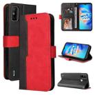 Business Stitching-Color Horizontal Flip PU Leather Case with Holder & Card Slots & Photo Frame For Tecno Spark 6 Go(Red) - 1