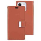 For iPhone 13 mini GOOSPERY RICH DIARY Crazy Horse Texture Horizontal Flip Leather Case with Holder & Card Slots & Wallet (Brown) - 1