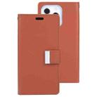 For iPhone 13 Pro GOOSPERY RICH DIARY Crazy Horse Texture Horizontal Flip Leather Case with Holder & Card Slots & Wallet (Brown) - 1