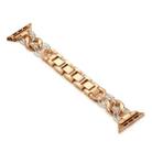 Cowboy Chain + Resin Metal Watch Band For Apple Watch Series 8&7 41mm / SE 2&6&SE&5&4 40mm / 3&2&1 38mm(Rose Gold+Transparent) - 1