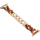 Cowboy Chain + Resin Metal Watch Band For Apple Watch Ultra 49mm / Series 8&7 45mm / SE 2&6&SE&5&4 44mm / 3&2&1 42mm(Rose Gold+Tortoiseshell) - 1