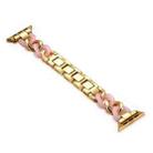 Cowboy Chain + Resin Metal Watch Band For Apple Watch Ultra 49mm / Series 8&7 45mm / SE 2&6&SE&5&4 44mm / 3&2&1 42mm(Rose Gold+Pink) - 1