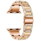 Three-beads Diamond + Gemstone Watch Band For Apple Watch Series 8&7 41mm / SE 2&6&SE&5&4 40mm / 3&2&1 38mm(Rose Gold White) - 1