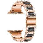 Three-beads Diamond + Gemstone Watch Band For Apple Watch Series 8&7 41mm / SE 2&6&SE&5&4 40mm / 3&2&1 38mm(Rose Gold Black) - 1