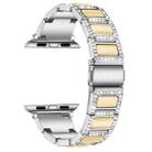 Three-beads Diamond + Gemstone Watch Band For Apple Watch Series 8&7 41mm / SE 2&6&SE&5&4 40mm / 3&2&1 38mm(Silver White) - 1