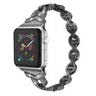 Diamond Stainless Steel Watch Band For Apple Watch Ultra 49mm / Series 8&7 45mm / SE 2&6&SE&5&4 44mm / 3&2&1 42mm(Black) - 1