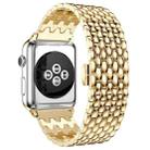 Dragon-scale Texture Metal Watch Band For Apple Watch Series 8&7 41mm / SE 2&6&SE&5&4 40mm / 3&2&1 38mm(Gold) - 1