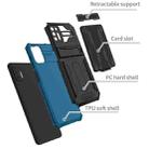 For Motorola Moto G9 Plus Armor Card PC + TPU Shockproof Case with Card Slot & Invisible Holder(Blue) - 3