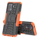 For OPPO A94 4G Tire Texture Shockproof TPU+PC Protective Case with Holder(Orange) - 1