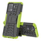 For OPPO A94 4G Tire Texture Shockproof TPU+PC Protective Case with Holder(Green) - 1