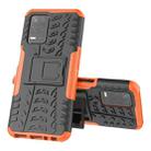 For OPPO Realme V13 5G Tire Texture Shockproof TPU+PC Protective Case with Holder(Orange) - 1