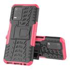 For OPPO Realme V13 5G Tire Texture Shockproof TPU+PC Protective Case with Holder(Pink) - 1