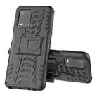 For OPPO Realme V13 5G Tire Texture Shockproof TPU+PC Protective Case with Holder(Black) - 1