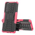 For Sony Xperia 1 III Tire Texture Shockproof TPU+PC Protective Case with Holder(Pink) - 1