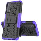 For Vivo iQOO Z3 Tire Texture Shockproof TPU+PC Protective Case with Holder(Purple) - 1