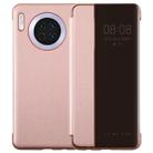 For Huawei Mate 30 Intelligent PU Horizontal Flip Protective Case with Smart View Window & Sleep Wake-up Function(Rose Gold) - 1