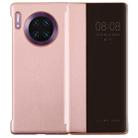 For Huawei Mate 30 Pro Intelligent PU Horizontal Flip Protective Case with Smart View Window & Sleep Wake-up Function(Rose Gold) - 1