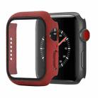 Shockproof PC+Tempered Glass Protective Case with Packed Carton For Apple Watch Series 3 & 2 & 1 42mm(Red Wine) - 1