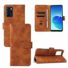 For OPPO Reno 6Z Solid Color Skin Feel Magnetic Buckle Horizontal Flip Calf Texture PU Leather Case with Holder & Card Slots & Wallet(Brown) - 1