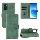 For OPPO Reno 6Z Solid Color Skin Feel Magnetic Buckle Horizontal Flip Calf Texture PU Leather Case with Holder & Card Slots & Wallet(Green) - 1