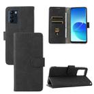 For OPPO Reno 6Z Solid Color Skin Feel Magnetic Buckle Horizontal Flip Calf Texture PU Leather Case with Holder & Card Slots & Wallet(Black) - 1