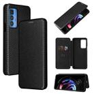 For Motorola Edge 20 Pro Carbon Fiber Texture Horizontal Flip TPU + PC + PU Leather Case with Card Slot(Black) - 1