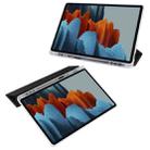 For Samsung Galaxy Tab S7 FE / Tab S7+ / Tab S8+ 3-folding Transparent Honeycomb TPU Leather Tablet Case(Black) - 2