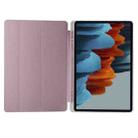 For Samsung Galaxy Tab S7 FE / Tab S7+ / Tab S8+ 3-folding Transparent Honeycomb TPU Leather Tablet Case(Rose Gold) - 3