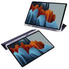 For Samsung Galaxy Tab S7 FE / Tab S7+ / Tab S8+ 3-folding Transparent Honeycomb TPU Leather Tablet Case(Dark Blue) - 2
