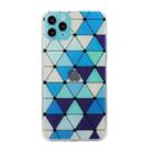 For iPhone 11 Pro Hollow Diamond-shaped Squares Pattern TPU Precise Hole Phone Protective Case (Blue) - 1