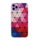 For iPhone 11 Pro Hollow Diamond-shaped Squares Pattern TPU Precise Hole Phone Protective Case (Purple) - 1