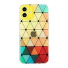 For iPhone 12 mini Hollow Diamond-shaped Squares Pattern TPU Precise Hole Phone Protective Case (Yellow) - 1