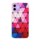 For iPhone 12 mini Hollow Diamond-shaped Squares Pattern TPU Precise Hole Phone Protective Case (Purple) - 1