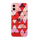 For iPhone 12 mini Hollow Diamond-shaped Squares Pattern TPU Precise Hole Phone Protective Case (Red) - 1