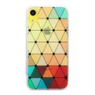 For iPhone XR Hollow Diamond-shaped Squares Pattern TPU Precise Hole Phone Protective Case(Yellow) - 1