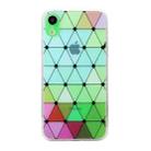 For iPhone XR Hollow Diamond-shaped Squares Pattern TPU Precise Hole Phone Protective Case(Green) - 1