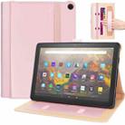 For Amazon Kindle Fire HD 10/HD 10 Plus 2021 Retro Texture PU Leather Horizontal Flip Leather Case with Holder & 2 Card Slots & Hand Strap & Sleep / Wake-up Function(Rose Gold) - 1