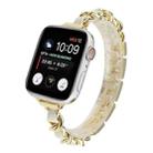 Single Row Metal Watch Band For Apple Watch Series 8&7 41mm / SE 2&6&SE&5&4 40mm / 3&2&1 38mm(Gold White) - 1
