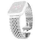 Women Five Beads Stainless Steel Watch Band Width: 20mm For Apple Watch Ultra 49mm / Series 8&7 45mm / SE 2&6&SE&5&4 44mm / 3&2&1 42mm(Silver) - 1