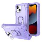 For iPhone 13 mini PC + Rubber 3-layers Shockproof Protective Case with Rotating Holder (Purple) - 1