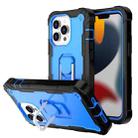 For iPhone 13 Pro PC + Rubber 3-layers Shockproof Protective Case with Rotating Holder (Black + Blue) - 1