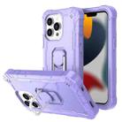 For iPhone 13 Pro PC + Rubber 3-layers Shockproof Protective Case with Rotating Holder (Purple) - 1