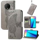 Butterfly Love Flowers Embossed Horizontal Flip Leather Case with Holder & Card Slots & Wallet & Lanyard For Infinix Note 7(Gray) - 1