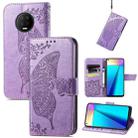 Butterfly Love Flowers Embossed Horizontal Flip Leather Case with Holder & Card Slots & Wallet & Lanyard For Infinix Note 7(Light Purple) - 1