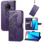Butterfly Love Flowers Embossed Horizontal Flip Leather Case with Holder & Card Slots & Wallet & Lanyard For Infinix Note 7(Dark Purple) - 1